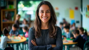 professora em frente a sua turma em sala de aula